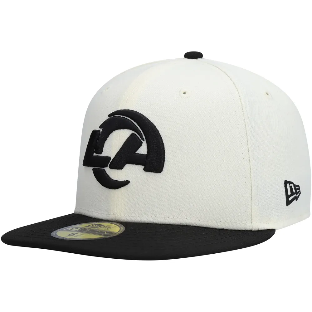 Men's New Era White Los Angeles Rams Omaha Ram Head 59FIFTY Fitted Hat 