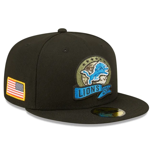 Men's New Era Black Detroit Lions Omaha 59FIFTY Fitted Hat