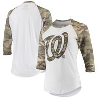 Majestic Threads Nationals Raglan 3/4-Sleeve T-Shirt - Women's