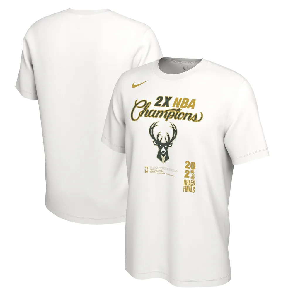 Nike Women's Milwaukee Bucks White Courtside Cotton T-Shirt
