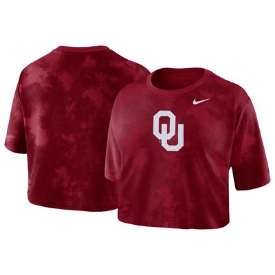 Nike Oklahoma Tie-Dye Cropped T-Shirt - Women's