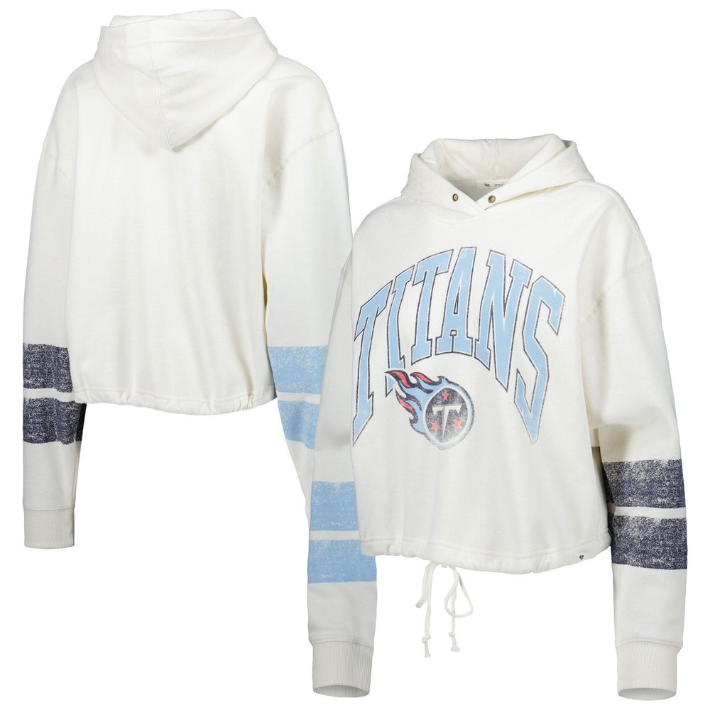 Tennessee Titans '47 Double Block Throwback Pullover Hoodie - Powder Blue