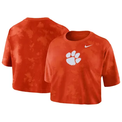 Nike Clemson Tie-Dye Cropped T-Shirt - Women's