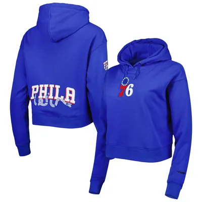 Pro Standard 76ers Classic Fleece Cropped Pullover Hoodie - Women's