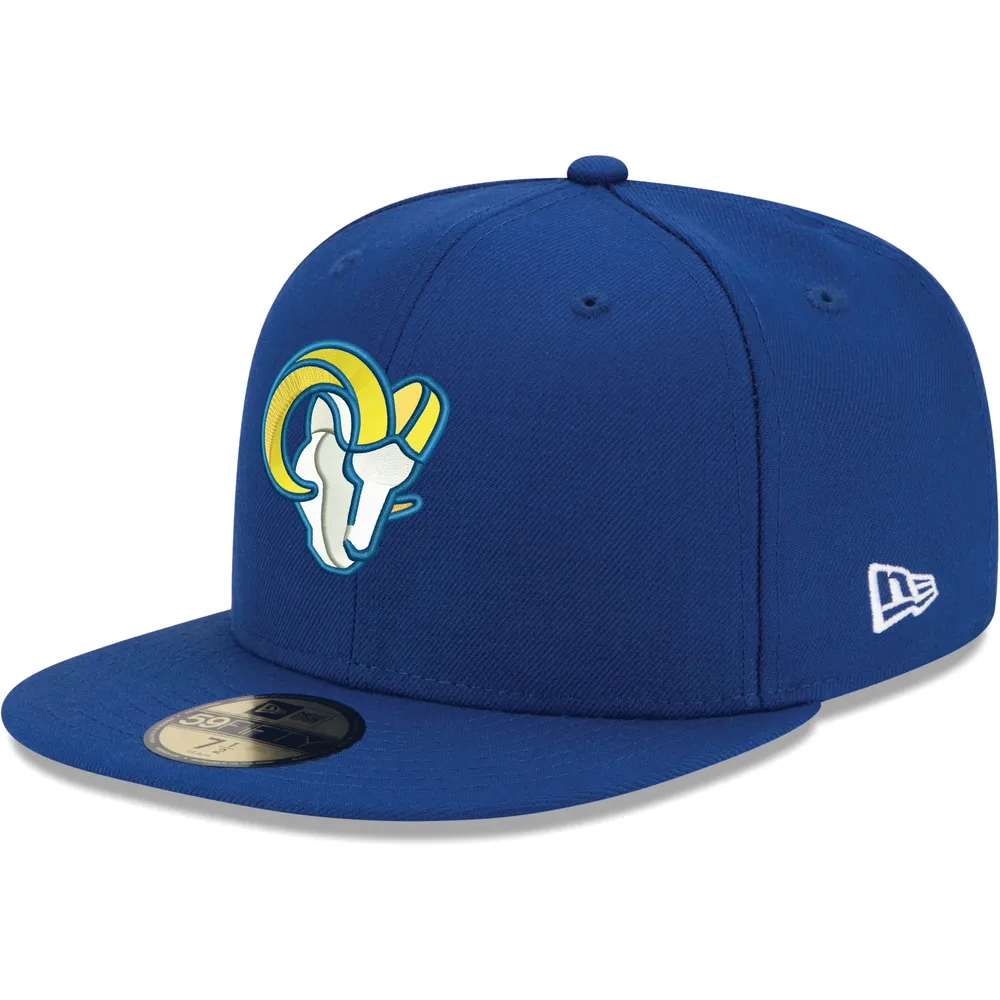 Men's New Era White Los Angeles Rams Omaha Ram Head 59FIFTY Fitted Hat