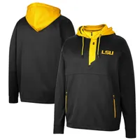 Colosseum LSU Luge 3.0 Quarter-Zip Hoodie - Men's