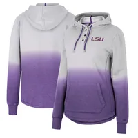 Colosseum LSU Aurelia Dip-Dye Quarter-Snap Pullover Hoodie - Women's