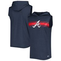 New Era Braves Sleeveless Pullover Hoodie - Men's