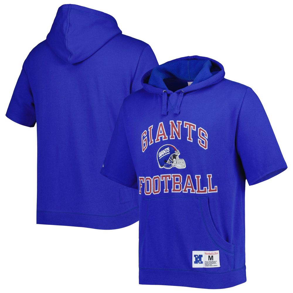 Mitchell & Ness Giants Washed Short Sleeve Pullover Hoodie - Men's