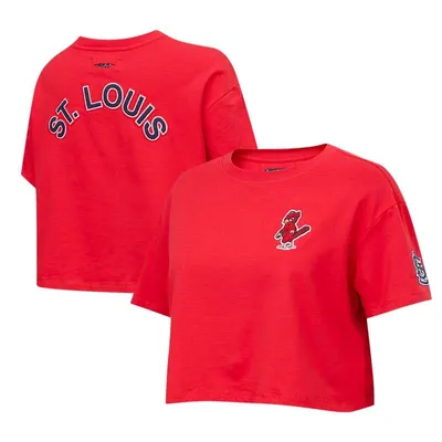 Pro Standard Cardinals Classic Team Boxy Cropped T-Shirt - Women's