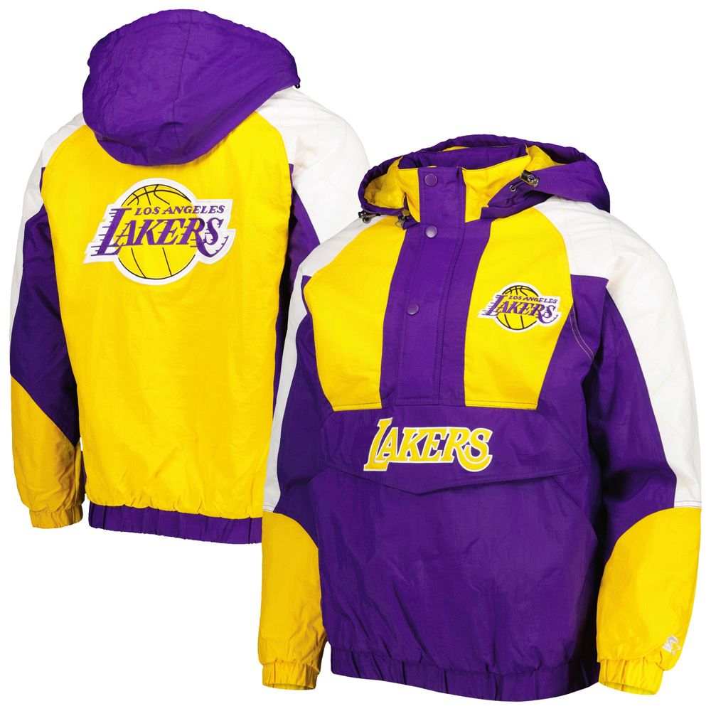 Starter Lakers Body Check Raglan Hoodie Half-Zip Jacket - Men's
