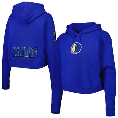 Pro Standard Mavericks Classic Fleece Cropped Pullover Hoodie - Women's