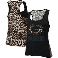 Majestic Threads Packers Leopard Racerback Tank Top - Women's