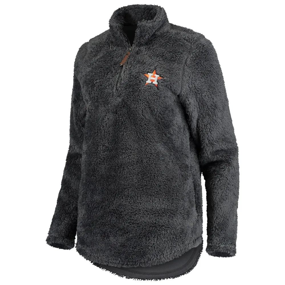 Soft as a Grape Astros Sherpa 3/Zip Pullover Sweatshirt - Women's