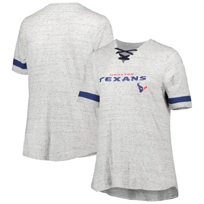 Fanatics Texans Plus Lace-Up V-Neck T-Shirt - Women's