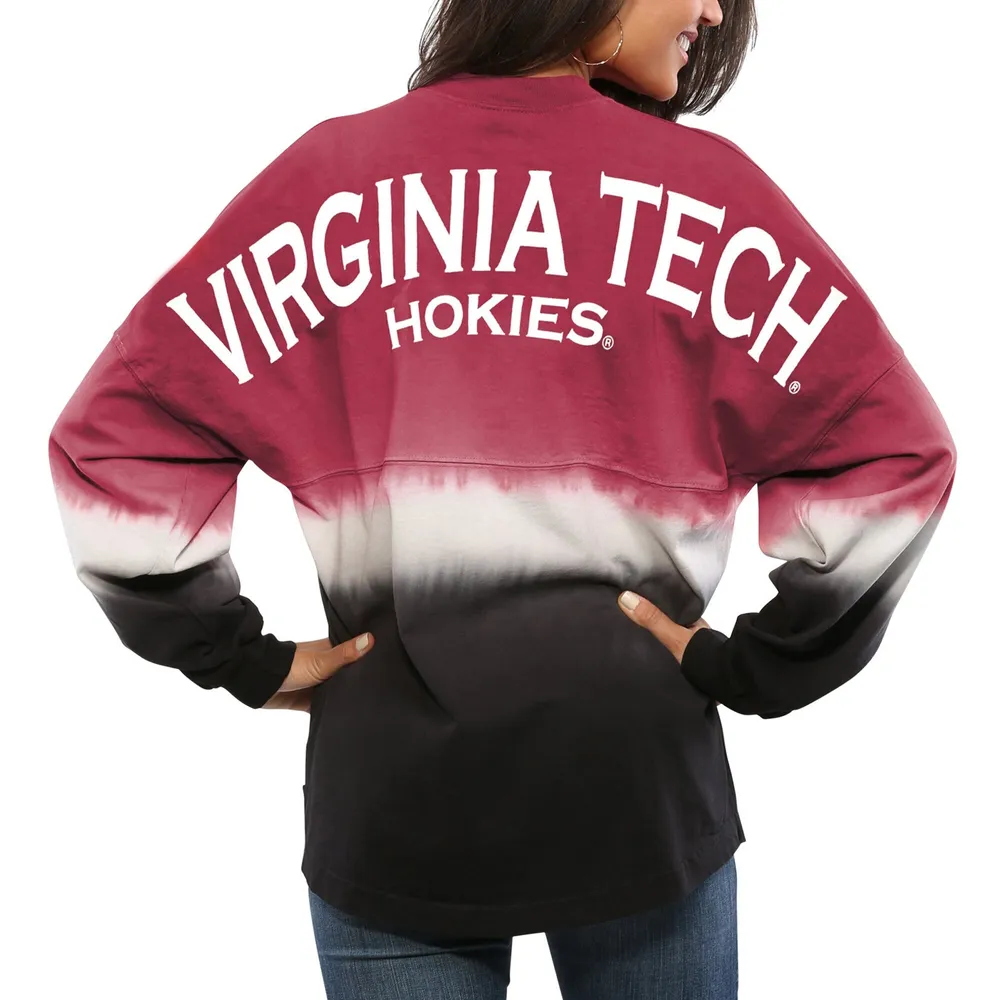 Spirit Jersey Virginia Tech Long Sleeve Dip-Dyed - Women's