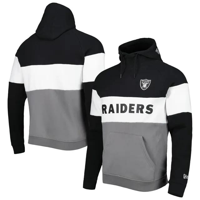 Men's Las Vegas Raiders Starter Black Draft Fleece Raglan Pullover Hoodie