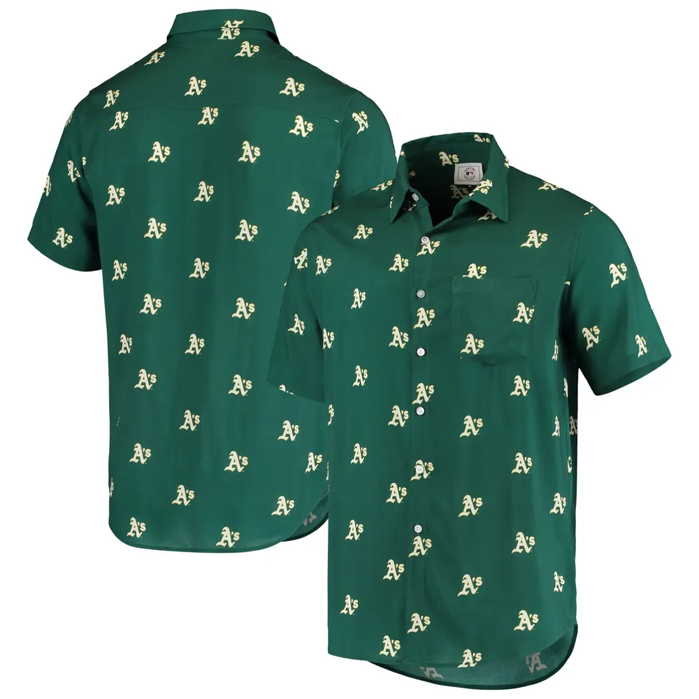 Forever Collectible Athletics Mini Print Logo Button-Up Shirt - Men's