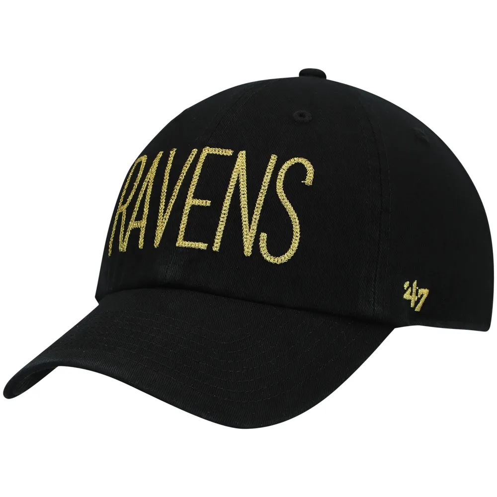 47 Brand Ravens Shimmer Text Clean Up Adjustable Hat - Women's