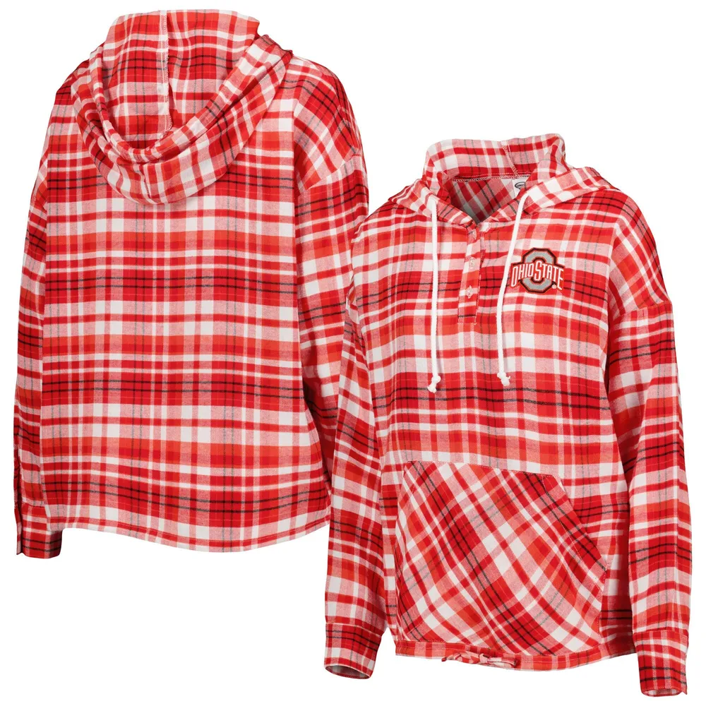 Concepts Sport Ohio State Mainstay Plaid Pullover Hoodie - Women's