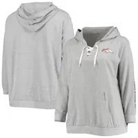 Fanatics Broncos Plus Lace-Up Pullover Hoodie - Women's