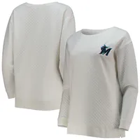 Concepts Sport Marlins Quilted Pullover Sweatshirt - Women's