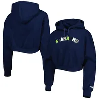 The Wild Collective Seahawks College Cropped Pullover Hoodie - Women's