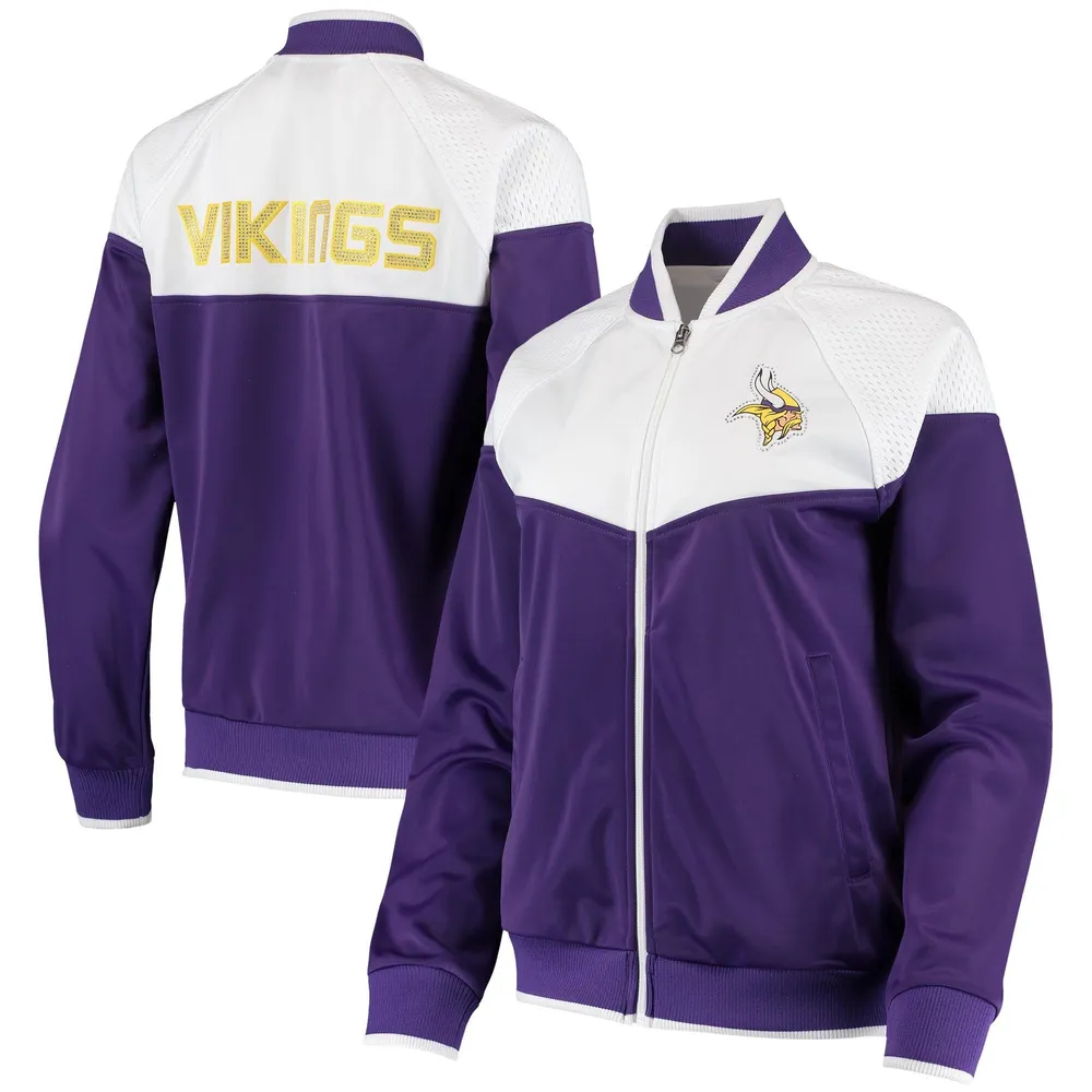 G-III Vikings Wildcard Full-Zip Raglan Track Jacket - Women's