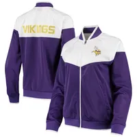 G-III Vikings Wildcard Full-Zip Raglan Track Jacket - Women's