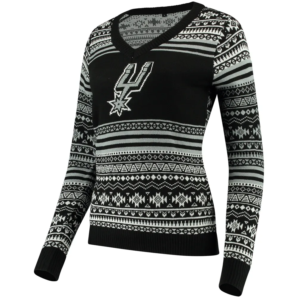 Forever Collectible Spurs Big Logo Aztec V-Neck Sweater - Women's