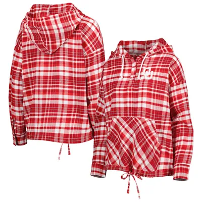 Concepts Sport Oklahoma Mainstay Plaid Pullover Hoodie - Women's