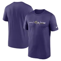 Nike Ravens Horizontal Lockup Legend T-Shirt - Men's