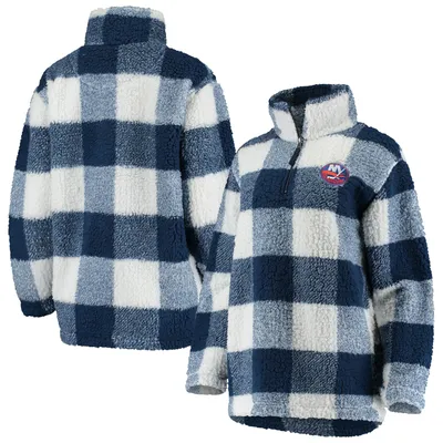 G-III Islanders Plaid Sherpa Quarter-Zip Jacket - Women's