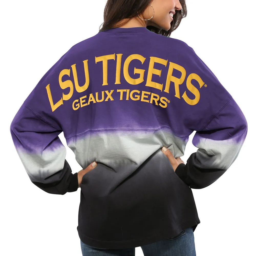 Spirit Jersey LSU Long Sleeve Dip-Dyed - Women's