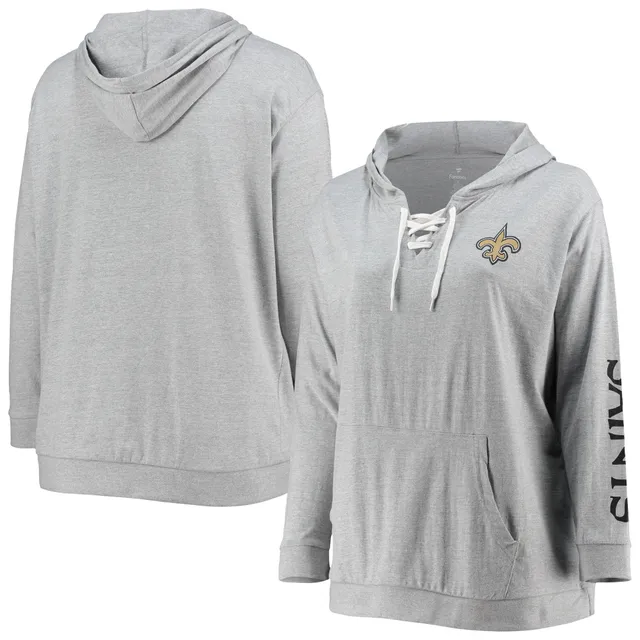 Fanatics Saints Plus Lace-Up Pullover Hoodie - Women's