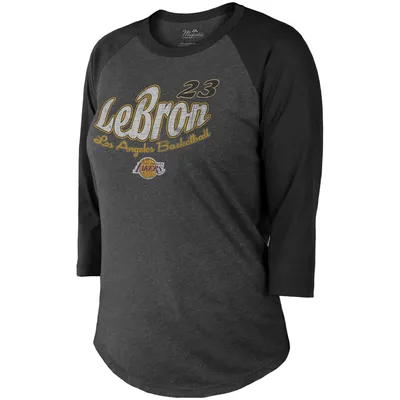 Majestic Threads Lakers Lebron Graphic 3/4-Sleeve Raglan T-Shirt - Women's