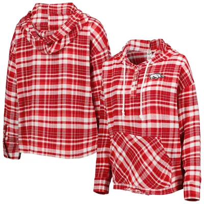 Concepts Sport Arkansas Mainstay Plaid Pullover Hoodie - Women's