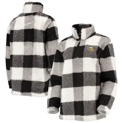 G-III Vikings Sherpa Plaid Quarter-Zip Jacket - Women's