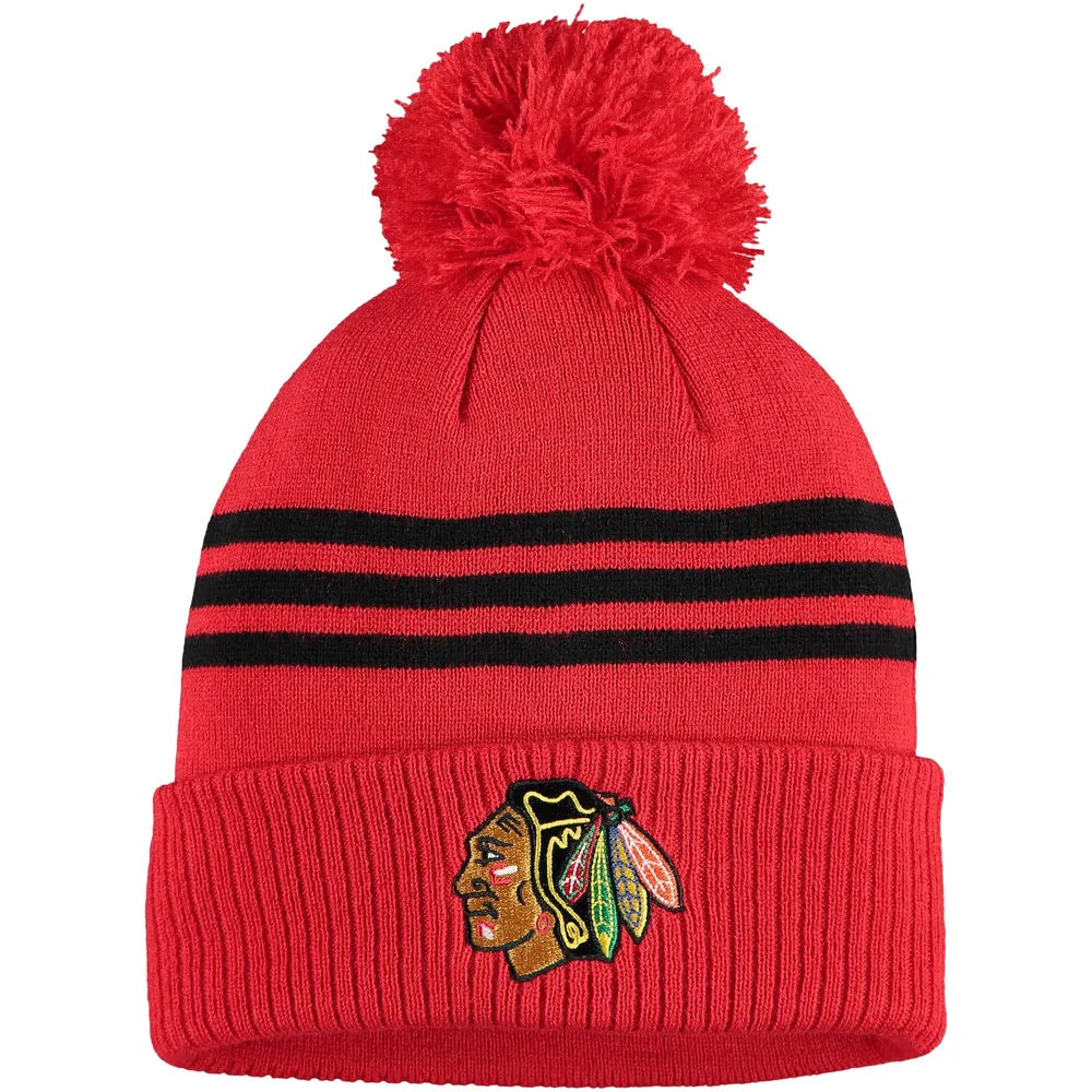 adidas Blackhawks Locker Room Three Stripe Knit Hat - Men's