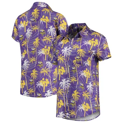 Forever Collectible Vikings Floral Harmonic Button-Up Shirt - Women's