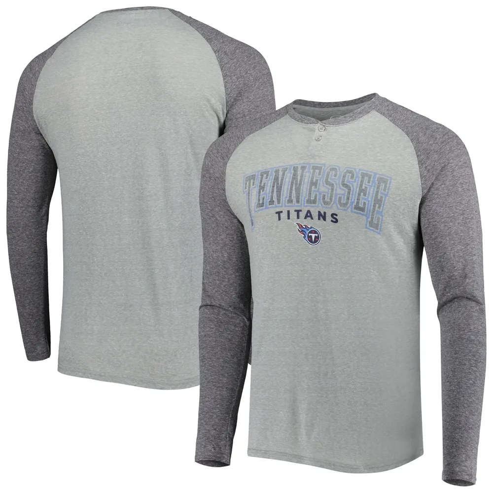 Concepts Sport Titans Ledger Raglan Long Sleeve Henley T-Shirt - Men's