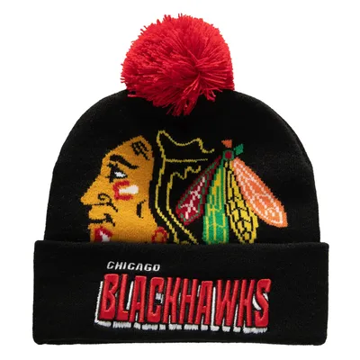 Mitchell & Ness Blackhawks Punch Out Knit Hat - Men's