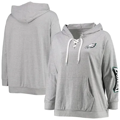 Women's '47 Brand Heather Black Philadelphia Eagles Color Rise Kennedy Pullover Hoodie