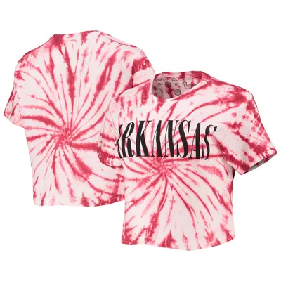 Pressbox Arkansas Showtime Tie-Dye Crop T-Shirt - Women's