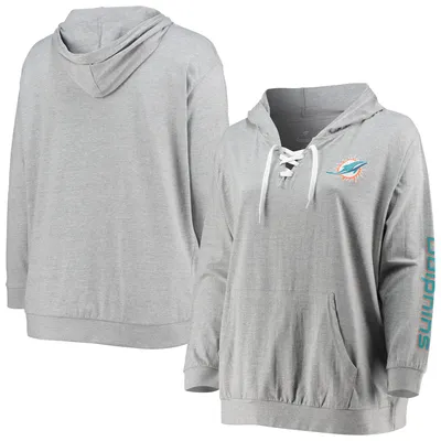 Fanatics Dolphins Plus Lace-Up Pullover Hoodie - Women's