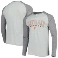 Concepts Sport Browns Ledger Raglan Long Sleeve Henley T-Shirt - Men's