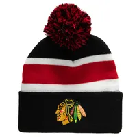 Mitchell & Ness Blackhawks Stripe Knit Hat - Men's