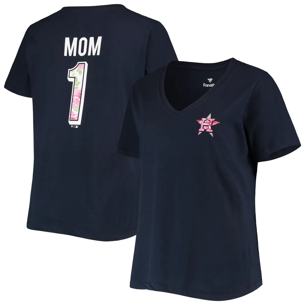 Profile Astros Plus #1 Mom 2-Hit V-Neck T-Shirt - Women's