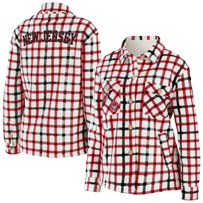 WEAR by Erin Andrews Devils Plaid Button-Up Shirt Jacket - Women's