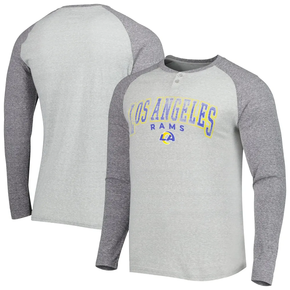 Concepts Sport Rams Ledger Raglan Long Sleeve Henley T-Shirt - Men's